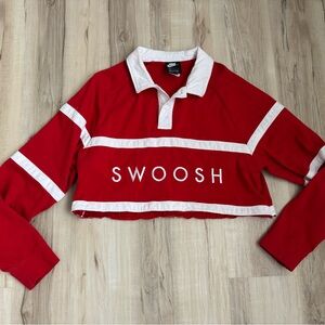 Nike Swoosh Rugby crop top sweater